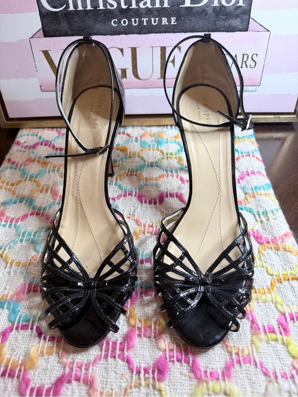 Kate spade Black Strappy Open-Toe Heels